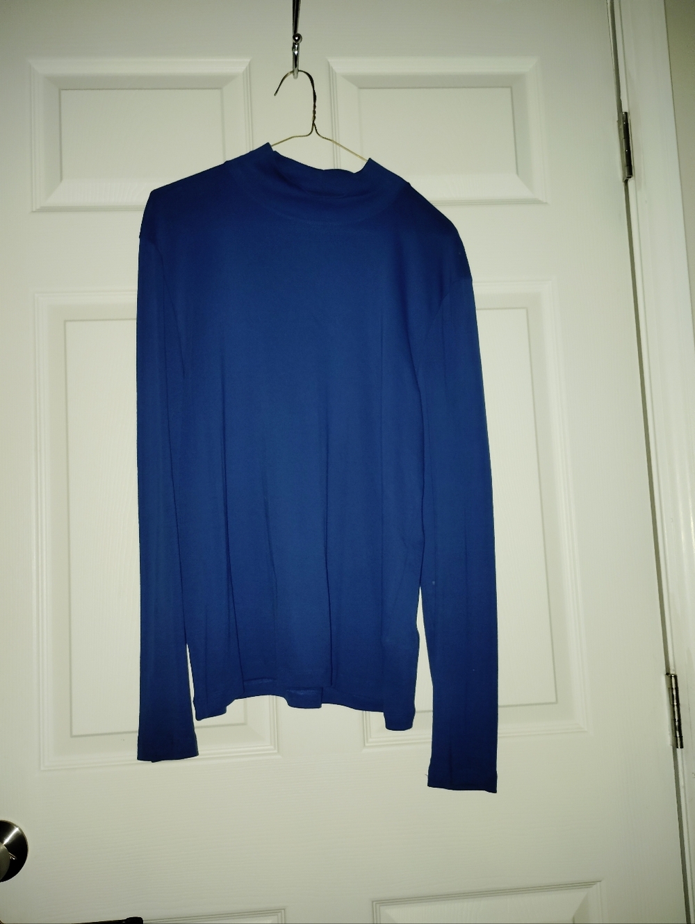 Jones New York Women's Royal Blue Mock Turtleneck Long Sleeve Top XL
